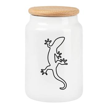 Lézard Salamandre Gecko Nature Lurch animal - Boîte à biscuits avec couvercle en bois - blanc - Devant