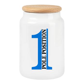 Pole position - Cookie Jar with Wooden Lid - white - Front
