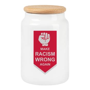 Rendre le racisme répréhensible - Boîte à biscuits avec couvercle en bois - blanc - Devant