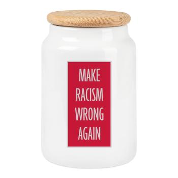Rendre le racisme répréhensible - Boîte à biscuits avec couvercle en bois - blanc - Devant