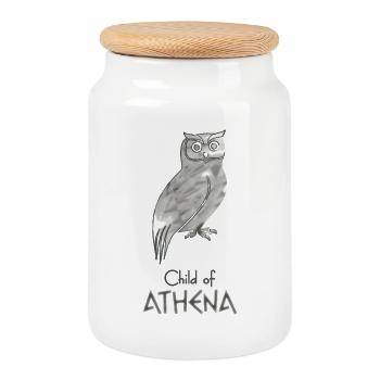 Child of Athena – Percy Jackson inspired design - Cookie Jar with Wooden Lid - white - Front