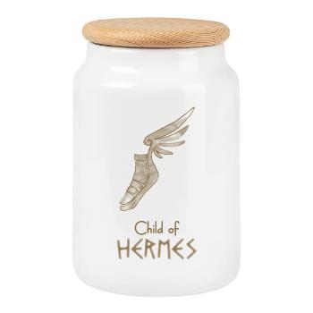 Child of Hermes – Percy Jackson inspired design - Cookie Jar with Wooden Lid - white - Front