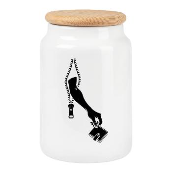 pickpocket - Cookie Jar with Wooden Lid - white - Front