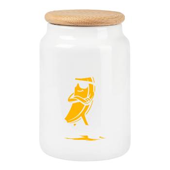 Cowboy Banana with Attitude - Cookie Jar with Wooden Lid - white - Front