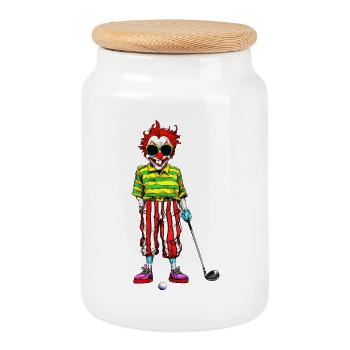 Golf Clown - Boîte à biscuits avec couvercle en bois - blanc - Devant