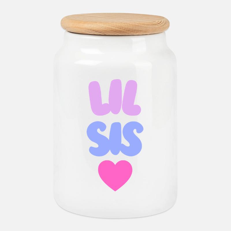 Lil Sis Love - Keksdose mit Holzdeckel - Weiß