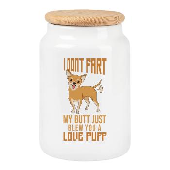 Chihuahua Chihuahueño I Don't Fart - Keksdose mit Holzdeckel - Weiß - Vorne