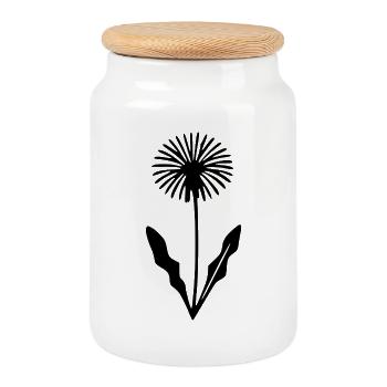 Fleurs de pissenlit Fleurs fleur Fleurs sauvages Herbes - Boîte à biscuits avec couvercle en bois - blanc - Devant
