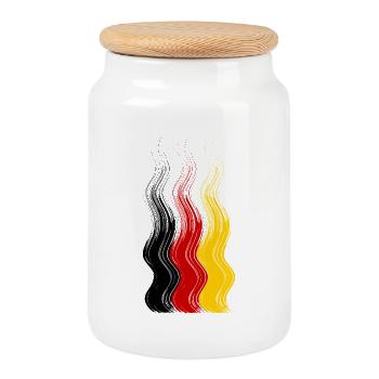 GERMANY GERMANY EUROPE GERMAN SPORT FAN - Cookie Jar with Wooden Lid - white - Front
