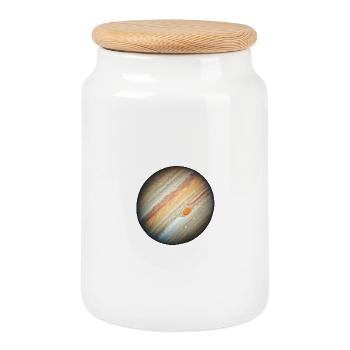 Jupiter & Giant Red Spot - Cookie Jar with Wooden Lid - white - Front