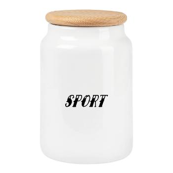  SPORT - Keksdose mit Holzdeckel - Weiß - Vorne