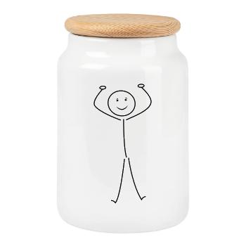 Strichmann - Cookie Jar with Wooden Lid - white - Front