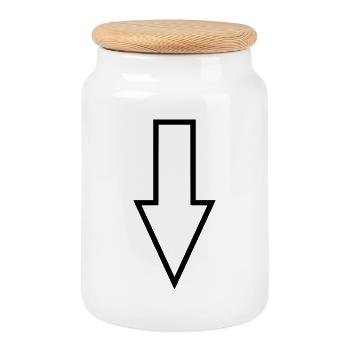 Arrow - Cookie Jar with Wooden Lid - white - Front