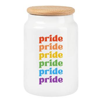 Pride - Cookie Jar with Wooden Lid - white - Front