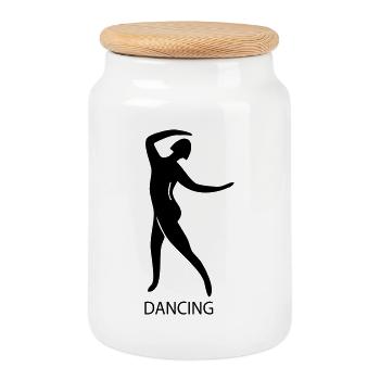 Dancing - Keksdose mit Holzdeckel - Weiß - Vorne