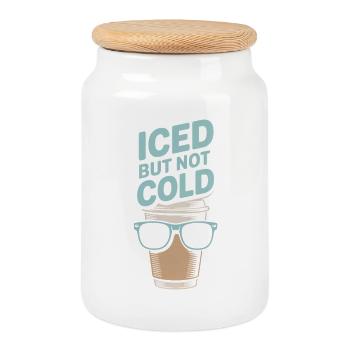 Iced But Not Cold Iced Coffee Humor Barista - Cookie Jar with Wooden Lid - white - Front