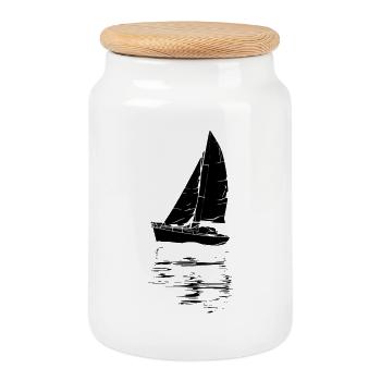 Sail - Cookie Jar with Wooden Lid - white - Front