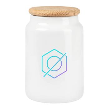 Neon Equilibrium - Keksdose mit Holzdeckel - Weiß - Vorne