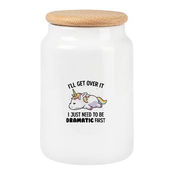 Licorne du Drame Dormant - Boîte à biscuits avec couvercle en bois - blanc - Devant