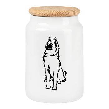 Tervuren - Boîte à biscuits avec couvercle en bois - blanc - Devant