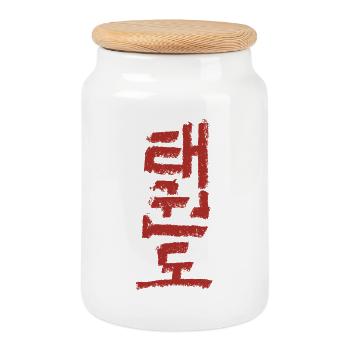 taekwondo - Keksdose mit Holzdeckel - Weiß - Vorne