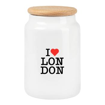 I Heart Art Red Typography - Cookie Jar with Wooden Lid - white - Front