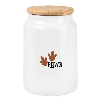 Rawr Print Duo - Cookie Jar with Wooden Lid - white - Front
