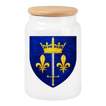 Blason Jeanne D Arc - Boîte à biscuits avec couvercle en bois - blanc - Devant