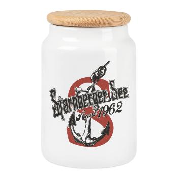 Starnberger See Anno 1962 - Keksdose mit Holzdeckel - Weiß - Vorne