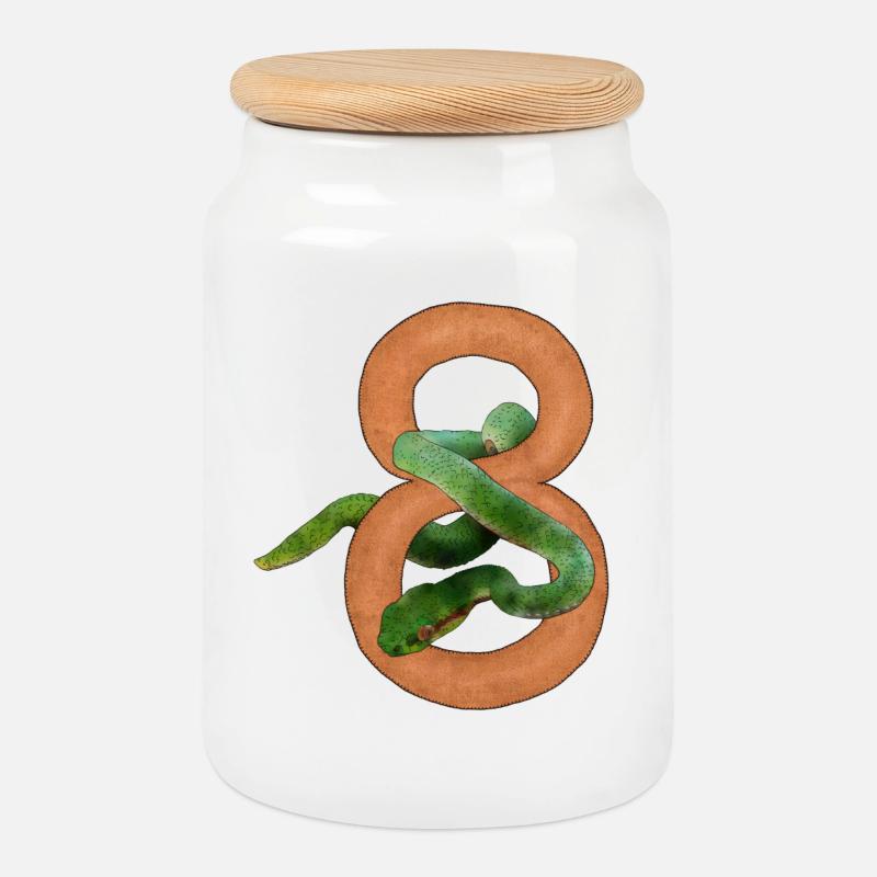 8 Geburtstag.png - Keksdose mit Holzdeckel - Weiß