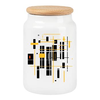 Architektur minimal Landschaft - Keksdose mit Holzdeckel - Weiß - Vorne