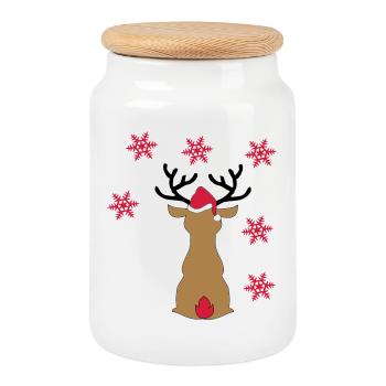 orignal - Boîte à biscuits avec couvercle en bois - blanc - Devant
