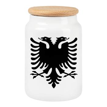 albanie 2013 800.dpi HD - Keksdose mit Holzdeckel - Weiß - Vorne