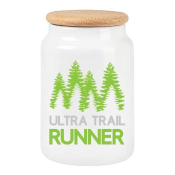 Ultra Trail Runner - Cookie Jar with Wooden Lid - white - Front
