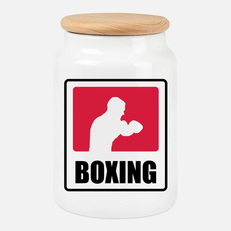 Boxer - Boxen 🥊 - Keksdose mit Holzdeckel - Weiß