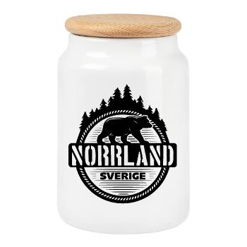Bär Norrland Sverige - Boîte à biscuits avec couvercle en bois - blanc - Devant