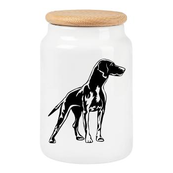 Magyar Vizsla - Keksdose mit Holzdeckel - Weiß - Vorne