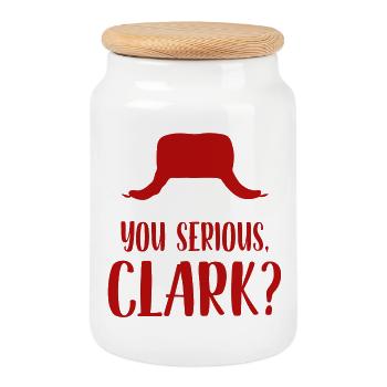 Vous serieux Clark - Boîte à biscuits avec couvercle en bois - blanc - Devant