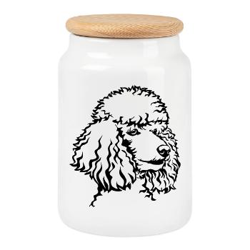 Tête de puiche - Boîte à biscuits avec couvercle en bois - blanc - Devant