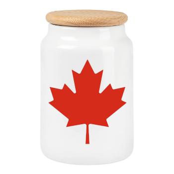 Show off your colors – Canada - Cookie Jar with Wooden Lid - white - Front