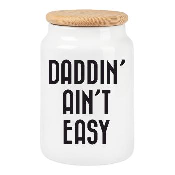 Daddin' Ain't Easy - Cookie Jar with Wooden Lid - white - Front