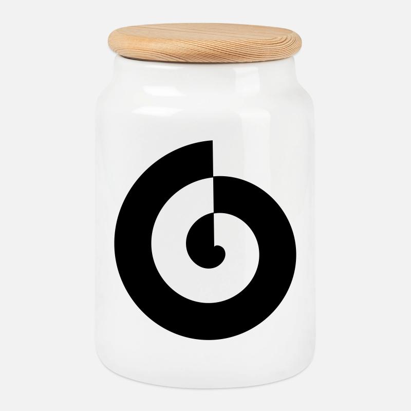 Spirale - Keksdose mit Holzdeckel - Weiß