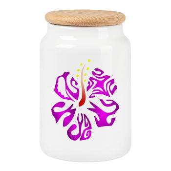 KIANA (lila) - Keksdose mit Holzdeckel - Weiß - Vorne