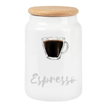 Chemise Barista Café Espresso Lover - Boîte à biscuits avec couvercle en bois - blanc - Devant