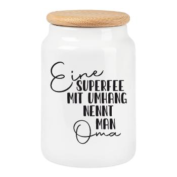 Déclaration de Granny Superfee - Boîte à biscuits avec couvercle en bois - blanc - Devant