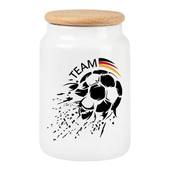 Soccer Team Germany Ball Explosion Logo icon - Cookie Jar with Wooden Lid - white - Front