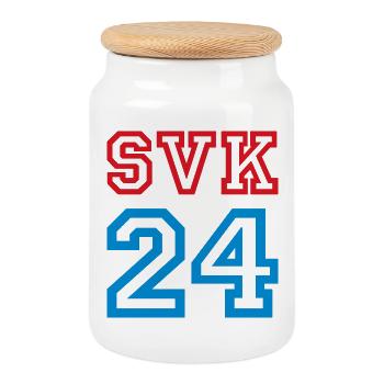 Slovaquie Slowakei - Boîte à biscuits avec couvercle en bois - blanc - Devant