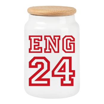 England - Keksdose mit Holzdeckel - Weiß - Vorne