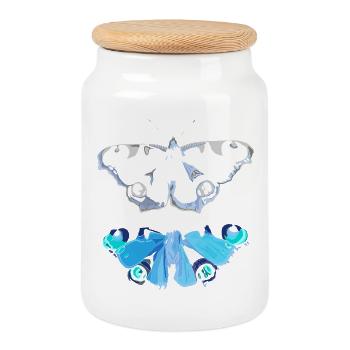 fall out of character - Cookie Jar with Wooden Lid - white - Front