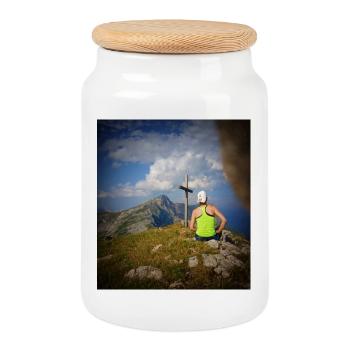 An der Spitze! - Keksdose mit Holzdeckel - Weiß - Vorne